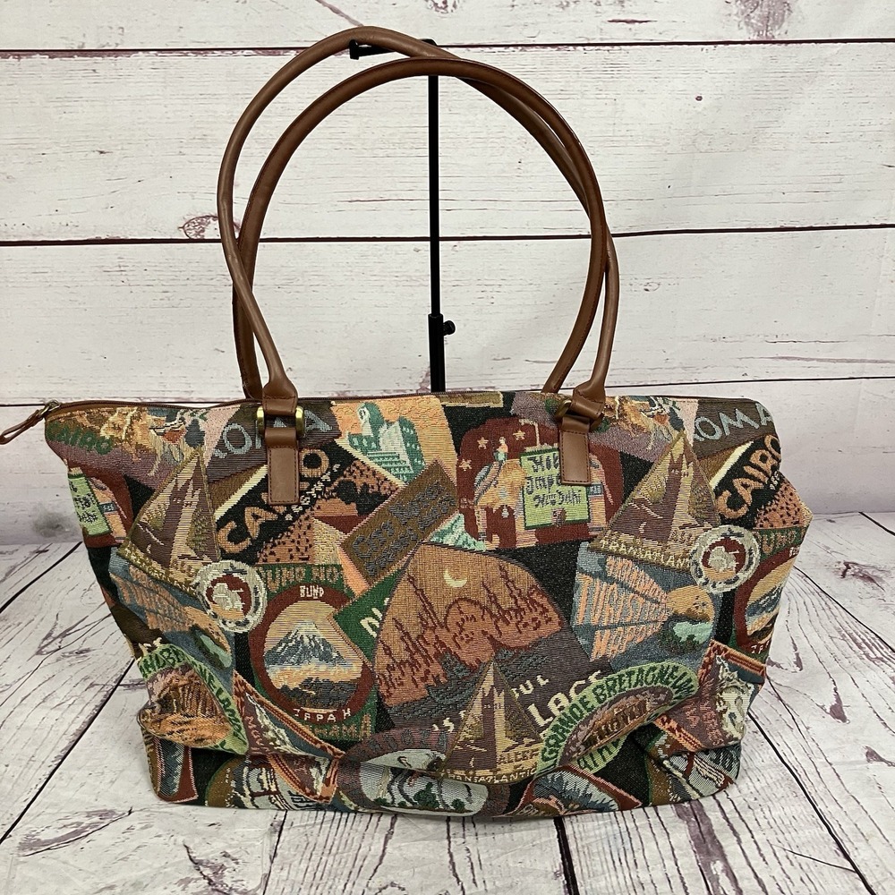 Wilsons Leather Pelle Studio‎ Tapestry Travel Bag Weekender Vintage Style